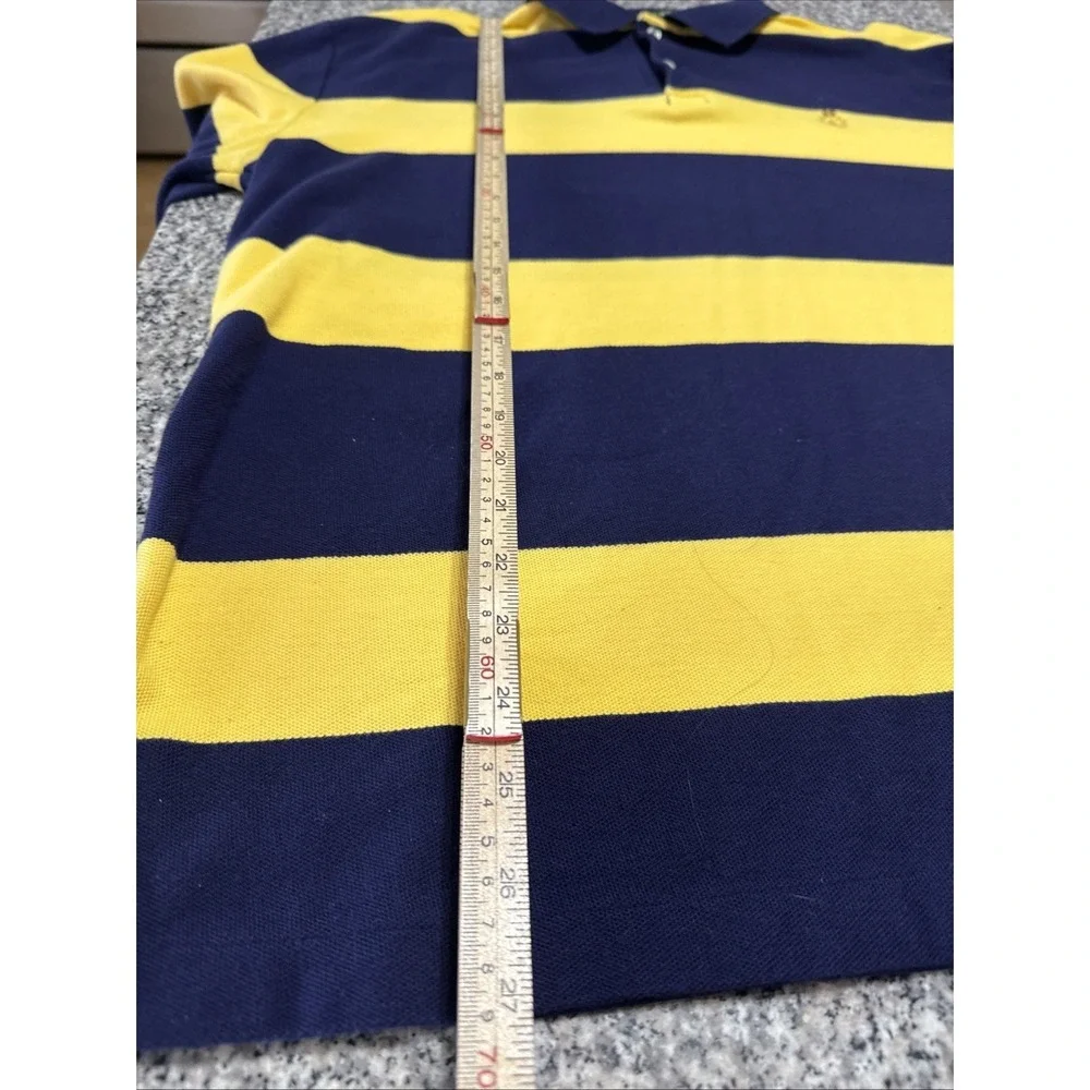 Polo Ralph Lauren Sz M Vintage Crest Logo Navy And Yellow Rugby Pullover